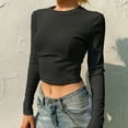 thumbnail image 1 of Women's Slim Fit Inner Wear Solid Color Long Sleeve T-shirt Fashion Tops, 1 of 1