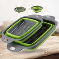 thumbnail image 4 of Soumake 2Pcs Fruit Drain Baskets Food Grade Large Capacity Hanging Hole Design BPA Free Space-saving Collapsible Drainer Fruit Vegetable Washing Baskets for Home, 4 of 8