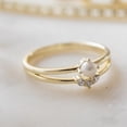 thumbnail image 3 of Jewelerix Vintage 14K Yellow Gold Vermeil Proposal Ring Moissanite Diamond Engagement Ring Round Brilliant Cut Birthday Gift for Women's, 3 of 5