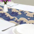 thumbnail image 4 of Yayeee Table Runner 90 inches Long Home Kitchen Dinning Party Decoration, Blue Wave Pattern, 4 of 7