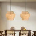thumbnail image 2 of LittleGlovo Classic Kitchen Island Wicker Bamboo Pendant Lighting, 2 of 16