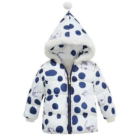 

Honeeladyy Winter Coats Newborn Infant Baby Boys Girls Zipper Polka Dot Print Thick Hooded Jacket Coat Blue Sales Online