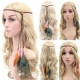 thumbnail image 4 of Women Boho Style Festival Feather Headband Hippie Weave Hairband Hair Accessory, 4 of 10