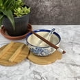 thumbnail image 2 of Ramen Bowl Blue Waves Japanese Kamameshi Style Ceramic Rice Bowl Noodle Bowl with Bamboo Lid Tray Chopsticks, 24 fl oz Bowl, Gift Set, Home Living Gift, Idea, Bowl for Udon, 2 of 4