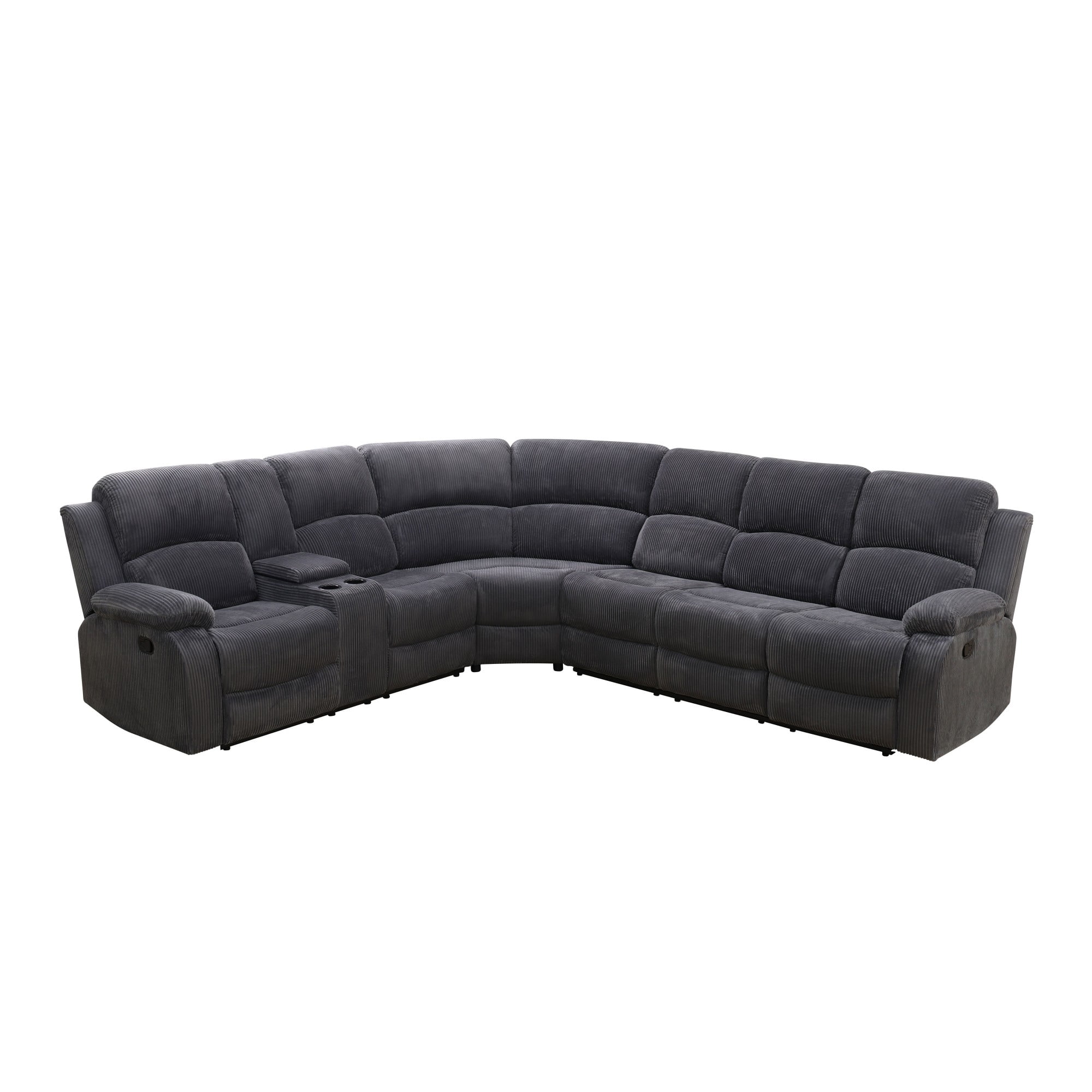 Gewnee Chenille Manual Reclining Sectional Sofa with Cup Holders ,Oversize Reclining Couch for Living Room