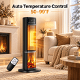 thumbnail image 3 of Vebreda 1500W Electric Ceramic Tower Space Heater with Remote, Black, 3 of 9