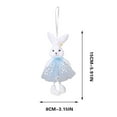 thumbnail image 3 of Yhmxh Easter Bunny Figurines, 6inch Pastel Color Bunny Hanging Ornaments for Easter Decoration Tabletop Centerpieces Holiday Home Decor Spring Tea Party Baby Shower Supplies, 3 of 6