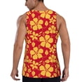 thumbnail image 3 of Easygdp Red Vintage Flowers Men's Tank Top, Sleeveless Muscle T Shirts, Breathable, Quick-Dry, Loose for Gym, Running, Fitness - Large, 3 of 9
