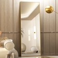 BEAUTYPEAK 64"x21" Full Length Mirror Rectangle Body Dressing Floor Standing Mirrors, Gold
