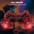thumbnail image 2 of Turpow 2 Pack Controller for P3, Wireless Bluetooth Controller Gamepad Joystick, Double Vibrating Controller for P3 with Charger Cable Cord Thump Grips，2 Charging Cables - Red, 2 of 7