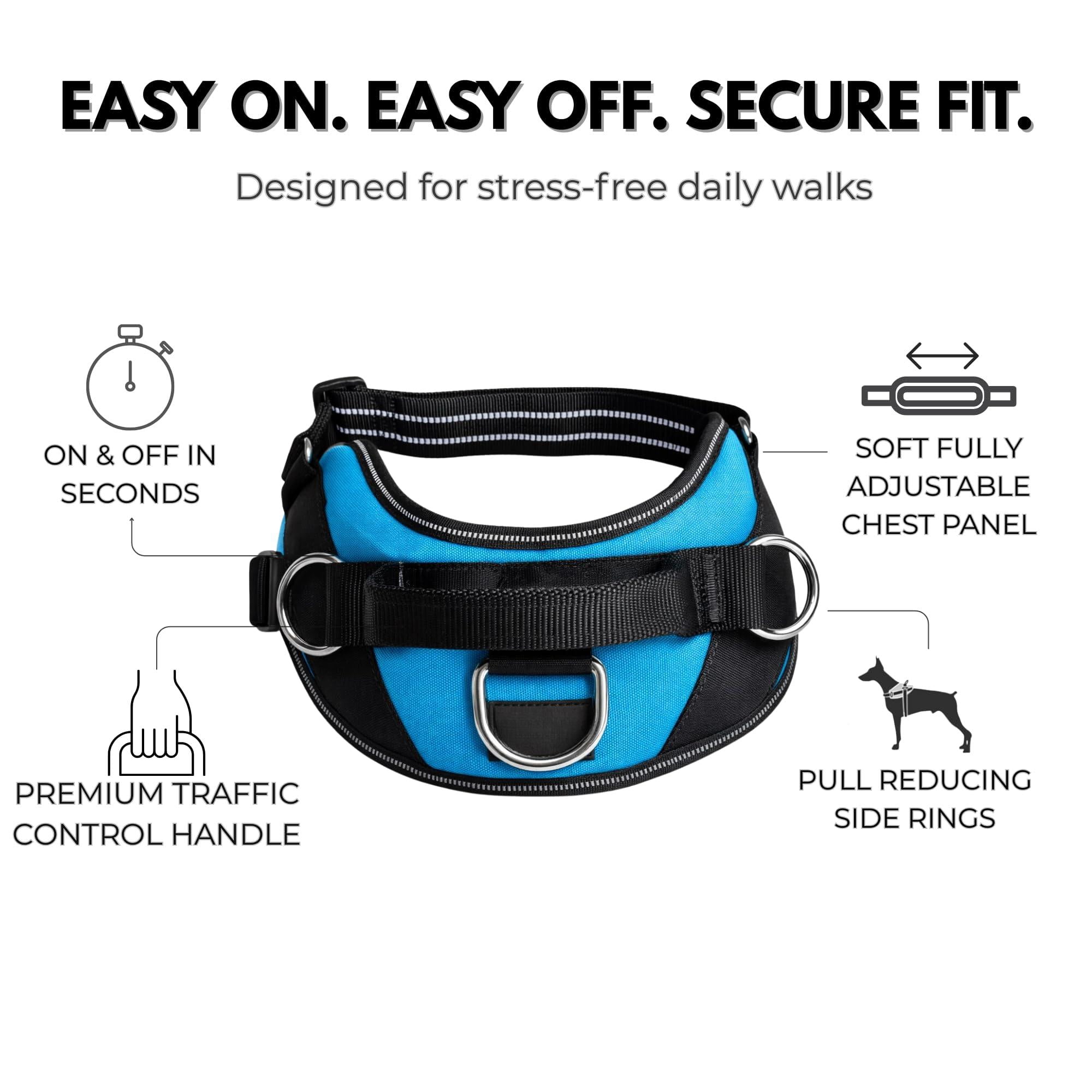 Dog Harness  No-pull Pet Vest With 3 Leash Clips No Choke Reflective Adjustable And Padded For Easy Walking Small Medium Large Dogs (arctic Camo M)
