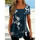 thumbnail image 4 of Camisetas de playa de estilo étnico para mujer, Top de manga corta con botones, Top informal con cuello en U, jersey con estampado, camiseta de nuevo diseño, 4 of 4