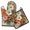 Vintage Flower-1, variant on Vintage Butterfly and Flower Kitchen Oven Mitt and Pot Holder Sets 2 Pcs for Baking, Cooking and Grilling, Heat Resistant Up To 392 °F