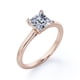 thumbnail image 4 of JeenMata Solitario Brillante Anillo de Compromiso con Punta de Corte Princesa de 1,25 Quilates, Baño de Oro Rosa de 18 K sobre Plata, 4 of 6