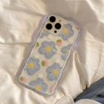 thumbnail image 2 of Funda transparente con flores para Apple iPhone 14/iPhone 13 6.1, bonita funda de TPU a prueba de golpes con diseño de ondas y diseño estético de fresas para niñas y mujeres, 2 of 5