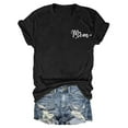 thumbnail image 4 of Dorinao Mama Shirts for Women Short Sleeve Love Letter Printed Graphic Mom Tee Tops, Black, L, 4 of 9