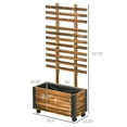 thumbnail image 3 of Outsunny Raised Garden Bed with Trellis and Metal Corners, 58" Freestanding Wooden Planter Box, 3 of 9