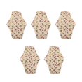 thumbnail image 2 of 5pcs Bamboo Charcoal Cloth Menstrual Pads Super Absorbent Floral Printed Reusable Sanitary Pads for Women M Size T18, 2 of 5