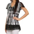 thumbnail image 3 of Sakkas Violet Embroidery Tie Dye Sequin Accents Blouse / Top - Black - Plus Size, 3 of 5