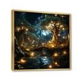 thumbnail image 2 of Designart "Gold Teal Fractal Enchanted Oasis" Modern Floater Framed Wall Decor, 2 of 7