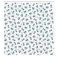 thumbnail image 3 of Ambesonne Natural Shower Curtain, Blue Flowers and Buds Motif, 69"Wx70"L, White Blue, 3 of 5