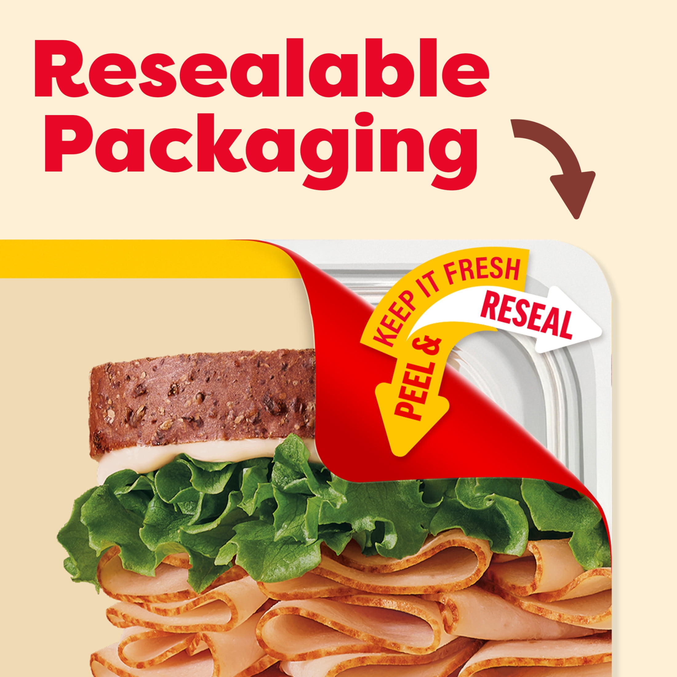 Oscar Mayer Deli Fresh Oven Roasted Turkey Breast Sliced Deli Meat, 1 Pack, for Sandwiches and Easy Lunches, 34% Lower Sodium, Made With 100% Turkey Breast, No Artificial Preservatives, 8 oz