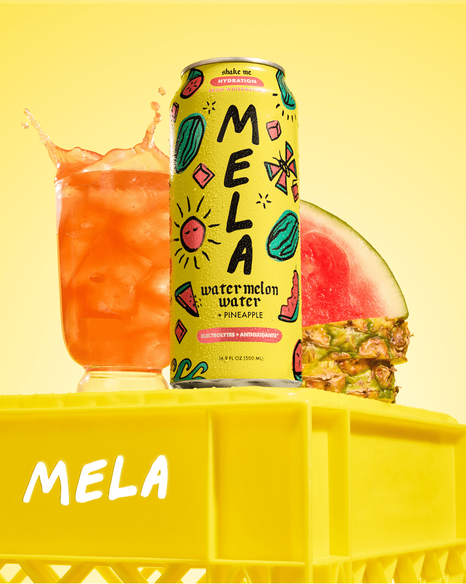 (4 pack) Mela Watermelon Water + Pineapple 16.9 fl oz