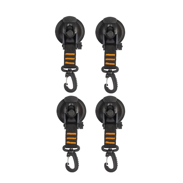 4 ganchos de ventosa multifunción con anclaje de pared y fijación. Naranja