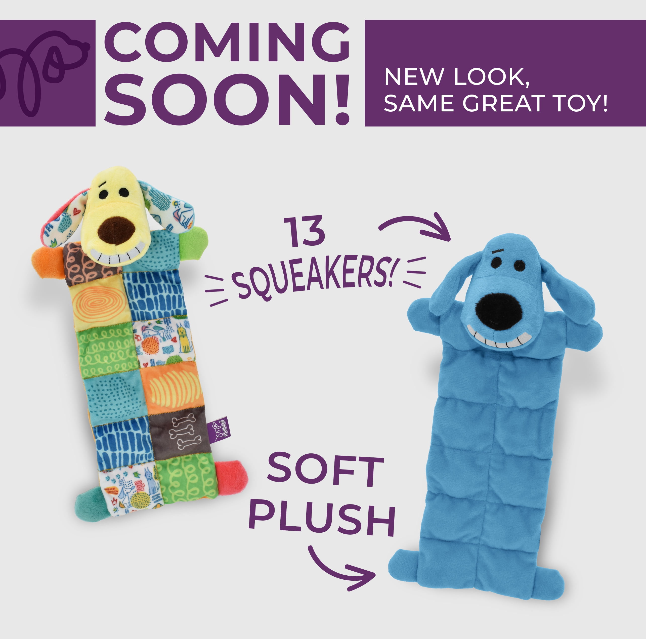 laugh. ラフドット Multipet Smiling Loofa Mat Plush Dog Toy, 12 inches Long, 13