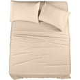 thumbnail image 2 of Couture Charm Hotel Luxury 600-TC Egyptian Cotton California King Size 4-Pcs Sheet Set Fits Upto 6-9" Deep Pocket (Solid, Beige), 2 of 4