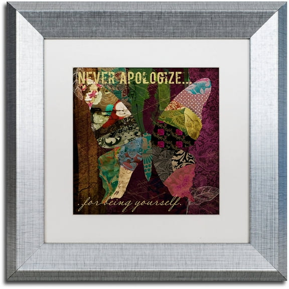 Trademark Fine Art "Winging It IV" Canvas Art by Color Bakery White Matte, Silver Frame