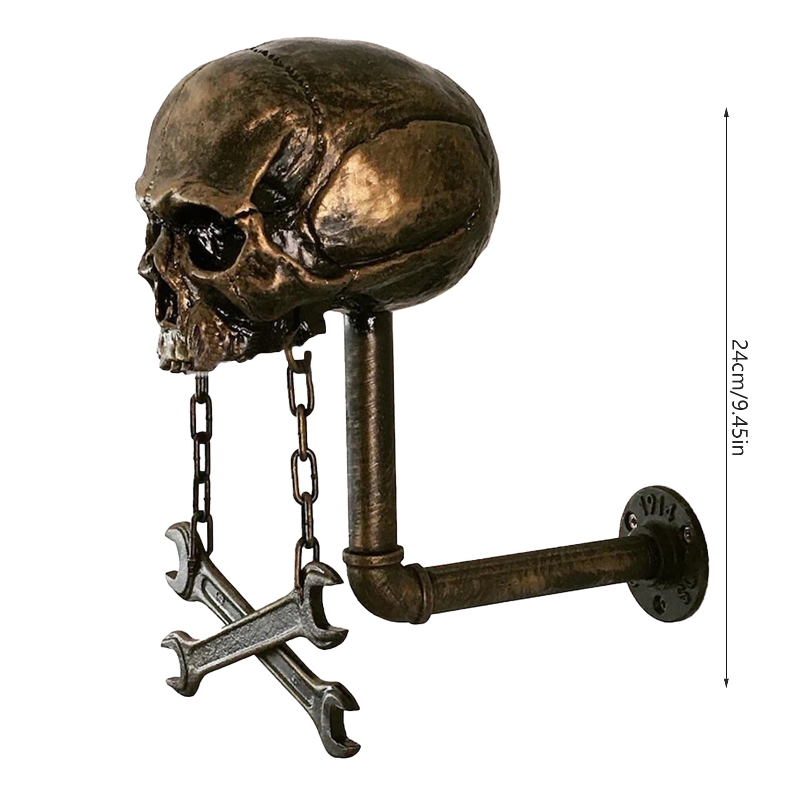 BIBABLYKE Motorbike Helmet Display Rack Motorbike Helmet Holder Skull Shape Helmet Stand Wall Mounted Helmet Rack for Coat