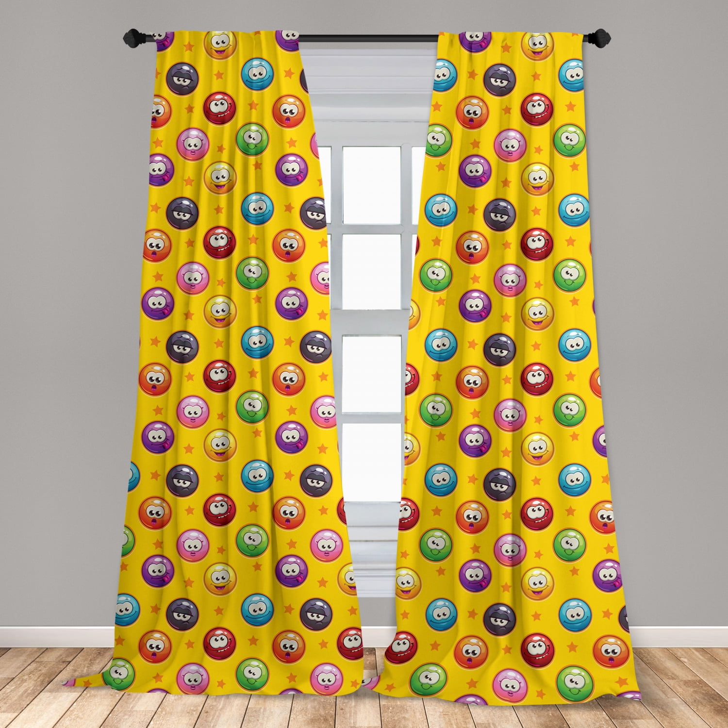 Emoji Curtains 2 Panels Set Emoji Curtains 2 Panels Set