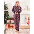 thumbnail image 5 of Family Christmas Pajamas, Long Sleeve Elk/Christmas Tree/Plaid/Snowflake Print Hooded Jumpsuit Sleepwear, 5 of 7