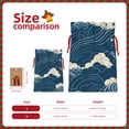 thumbnail image 4 of ZICANCN Christmas Gift Bags, Blue Cartoon Ocean Swell Reusable Fabric Drawstring Storage Bags with Drawstring, Medium Size, 4 of 7