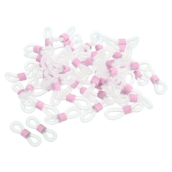 Uxcell Eyeglass Chain Connector Sunglasses Silicon Rubber Strap Holder Chain End Loop White Light Pink 50 Pack