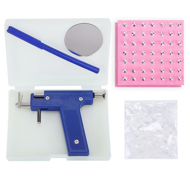 Juego de herramientas de pistola para Piercing de oreja profesional, 98 Uds., tachuelas de acero para oreja, nariz, ombligo, cuerpo, pistola para Piercing, Kit de herramientas, herramienta de perfora JAMW Sencillez