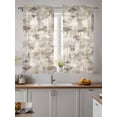 thumbnail image 2 of Abstract Brown Curtains 54 Inch Length,Sheer Curtains for Bedroom Living Room Window Retro Country Rustic Street Oil Paint Art Rod Pocket Drapes Kitchen Curtains Small Half Window 42"x54" 2 Panels, 2 of 6