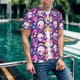 thumbnail image 6 of KLL cute rainbow mushroom Skull for Men's Baseball Shirts,Short Sleeve Casual Shirts Button Down Shirt for Men Beach Summer Wedding Shirt-Large, 6 of 7