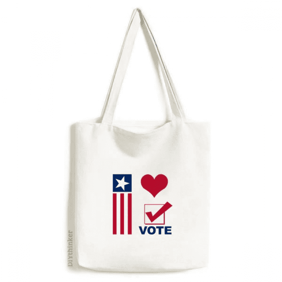 I Love Democratic Vote Election Tote Canvas Bag Shopping Satchel Casual Handbag