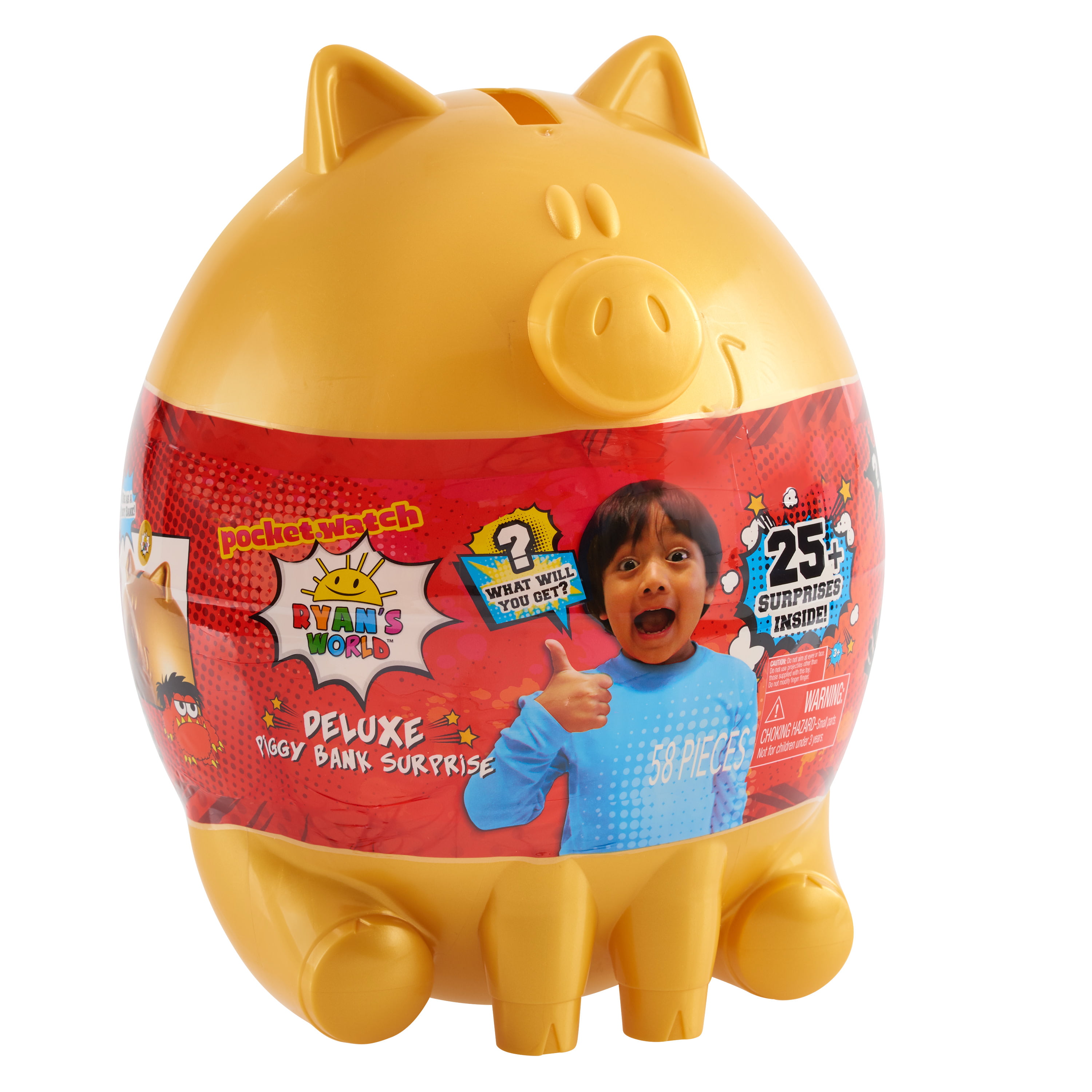 New Limited Ryan’s World Deluxe Gold Piggy Bank Surprise New Free Shipping
