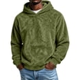 thumbnail image 2 of TKKCS Mens Fuzzy Fleece Pullover Hoodie Soft Loose Fit Winter Warm Long Sleeve Casual Hooded Sweatshirt Army Green XL, 2 of 6