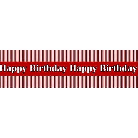 Happy Birthday Edible Cake Border Decoration Banner - Red