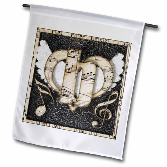 3dRose, Song Angel Initial Letter B, 12 x 18 inch Garden Flag