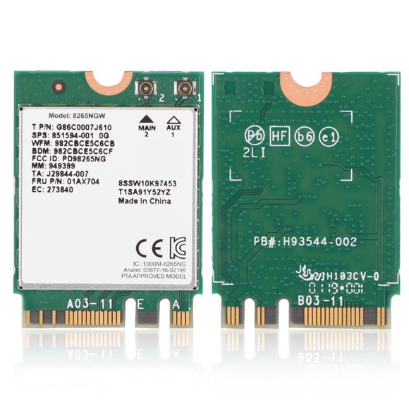 WiFi Card, BT 4.2 Module NGFF M2 Interface 2.4G 5G Card Adapter for 8265 867M 802.11AC WiFi Adapter