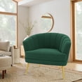 thumbnail image 6 of Andeworld Upholstered Accent Chair with Gold Metal Legs (Green), 6 of 7