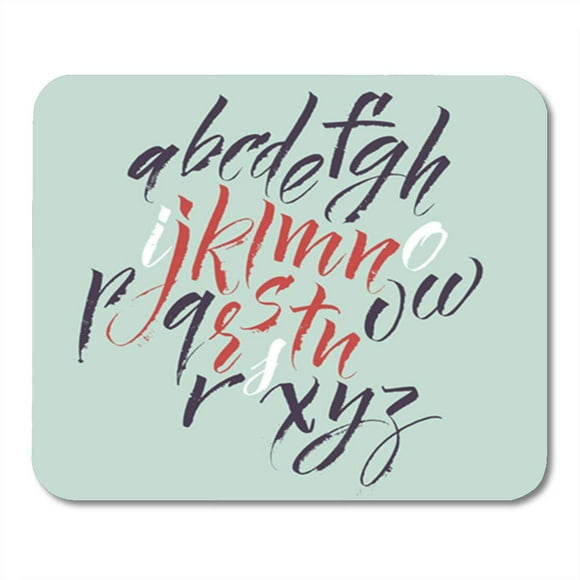 POGLIP Hand Alphabet Letters Brush Drawn Lettering Paint ABC English Mousepad Mouse Pad Mouse Mat 9x10 inch