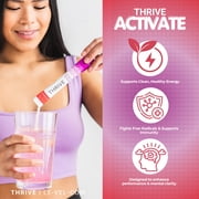 Thrive Activate Energy Drink Mix, Focus & Performance Powder with Vitamin B12, Vitamin C, E & Zinc, L Carnitine, L Taurine, and Caffeine, Gluten Free, Sugar Free, Apple Berry, 30 Drink Mix Packets