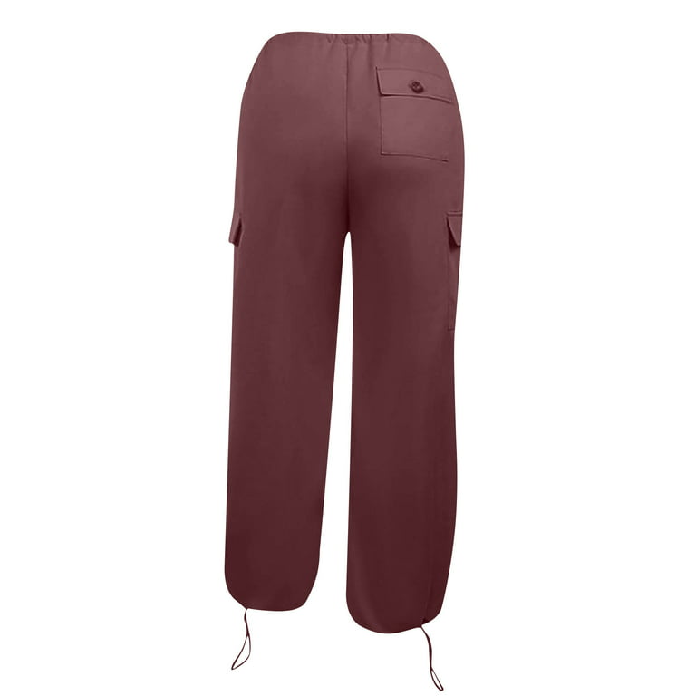 CZHJS Women's Solid Color Pants Clearance Comfy Elastic Waist Wide Leg  Beach Trousers Baggy Slacks Fashion 2023 Summer Trousers Light Weight Fit  Long