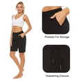 thumbnail image 5 of Stelle Women's 10" Bermuda Shorts Cotton Jersey Shorts,Summer Casual Drawstring Elastic Waist Lounge Shorts,Knee Length Athletic Yoga Workout Long Sweat Shorts with Deep Pockets,XS-XXL Black, 5 of 8